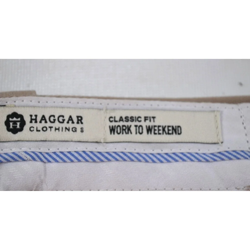 Haggar Designer Work to Weekend Khaki Pants Men's Size 34x30 Comfort‎ Waist